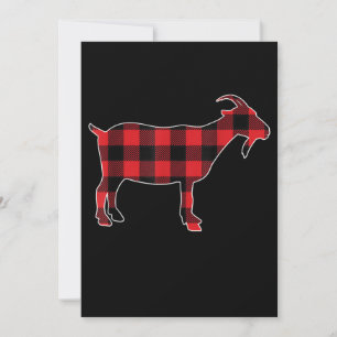 Red Pläd Goat Santa Christmas Save The Date
