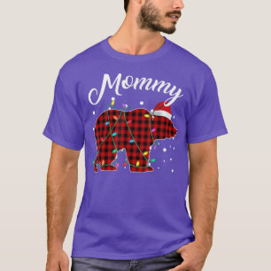 Red Pläd Mommy Bear Matching Buffalo Pajama T-Shirt