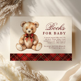 Red Plaid Bear Baby Shower Books For Baby Begleitkarte