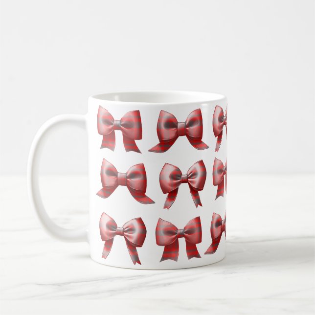 Red plaid Bow Coffee/Tea Mug Kaffeetasse (Links)