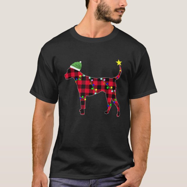 Red Plaid Buffalo Dog Pajama Christmas Gift Men Wo T-Shirt (Vorderseite)