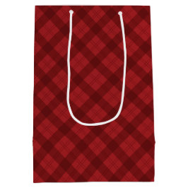 Red Plaid Christmas Gift Mittlere Geschenktüte