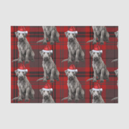Red Plaid Irish Wolfhound Dog Holiday Seidenpapier
