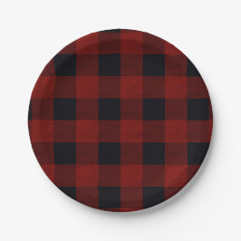 Red Plaid Pappteller