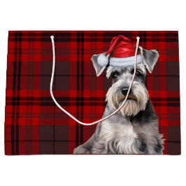 Red Plaid Schnauzer Dog Lover Holiday Große Geschenktüte
