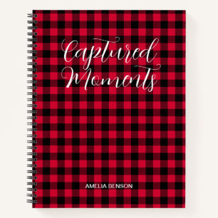 Red Plaid, Tartan, Buffalo Karos Muster Notizbuch