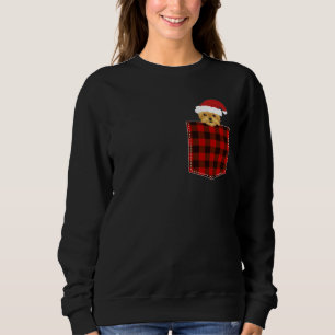 Red Plaid Yorkie in Pocket Yorkshire Terrier Dog C Sweatshirt