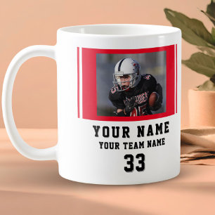 Red Player Name Number Team Foto Kaffeetasse