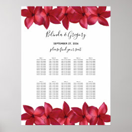 Red Plumeria Frangipani Hochzeitskarte Poster