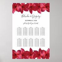 Red Plumeria Frangipani Hochzeitskarte