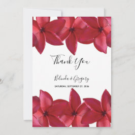 Red Plumeria Frangipani Wedding Dankeskarte