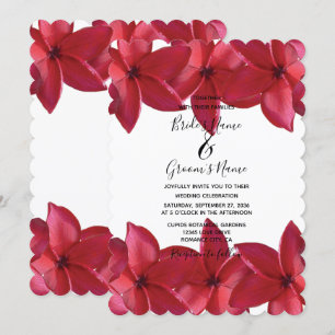 Red Plumeria Frangipani Wedding Einladungen