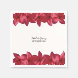 Red Plumeria Frangipani Wedding Serviette