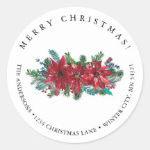 Red Poinsettia Classic Frohe Weihnachtsadresse