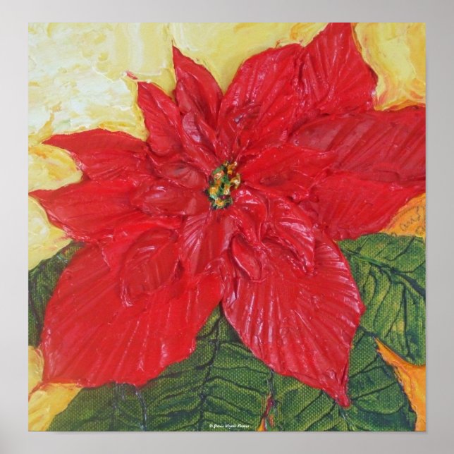 Red Poinsettia Fine Art Poster (Vorne)