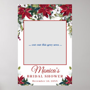 Red Poinsettia Floral Brautparty Foto Prop Poster