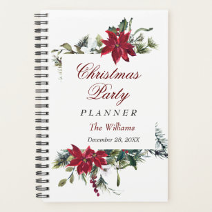 Red Poinsettia Floral Christmas Party Plane Planer
