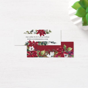 Red Poinsettia Floral Wedding Website RSVP Cards