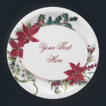 Red Poinsettia Floral Winter Christmas Party Pappteller<br><div class="desc">Für weitere Anpassungen klicken Sie bitte auf die Schaltfläche "Anpassen" und verwenden Sie unser Designwerkzeug,  um diese Vorlage zu ändern. Wenn Sie Hilfe oder passende Artikel benötigen,  kontaktieren Sie mich bitte.</div>