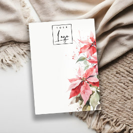 Red Poinsettia Florals Logo Blank Jewelry Holder Visitenkarte
