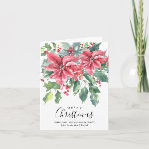 Red Poinsettia Foto (innen) Frohe Weihnachten Karte