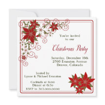 Red Poinsettia Frame Christmas Party