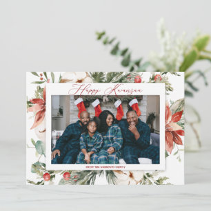 Red Poinsettia Happy Kwanzaa 2 Foto Weihnachten