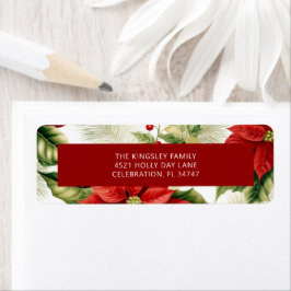 Red Poinsettia Holly Berry Classic Weihnachten