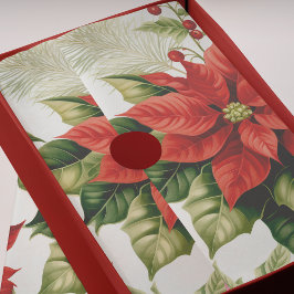 Red Poinsettia Holly Berry Weihnachten Seidenpapier