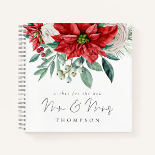 Red Poinsettia New Mr. Guest Book Notizbuch