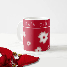 Red Poinsettia Pattern Tasse