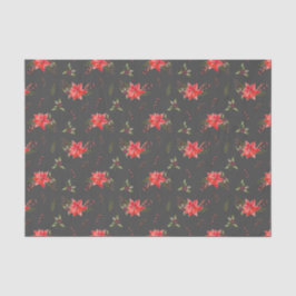 Red Poinsettia Pattern Weihnachten Seidenpapier