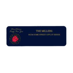 Red Poinsettia Pflanze über glitzernde Sternenblau