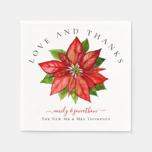 Red Poinsettia Vielen Dank, dass Sie Weihnachten h Serviette