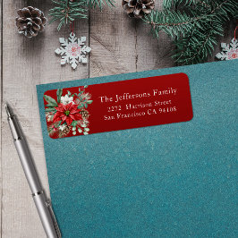 Red Poinsettia Weihnachtsadresse