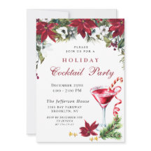 Red Poinsettia Weihnachtsfeiertag Cocktail Party