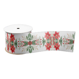 Red Poinsettia Weihnachtsfeiertag Satin Ribbon Satinband