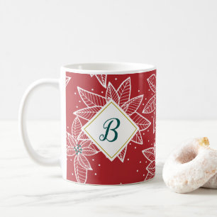 Red Poinsettia Weihnachtsfeiertage Erste Tasse