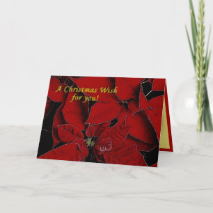 Red Poinsettia Weihnachtswünsche für Sie Feiertagskarte