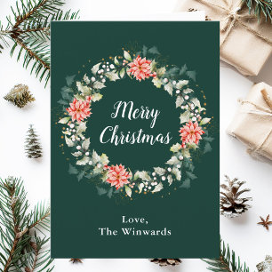 Red Poinsettia Wreath Frohe Weihnachten