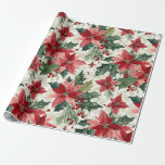 Red Poinsettias Christmas Geschenkpapier<br><div class="desc">Keine Blume bedeutet Weihnachten mehr als die schöne Poinsettia,  sie sind beliebt in allen Farben,  aber vielleicht die meisten in ihren prächtigen Rot,  wie in dieser Rolle von Packpapier. Die Blume sind in einem wunderschönen Muster mit Urlaubspflanze,  Beeren und einem angenehmen hellen Hintergrund.</div>