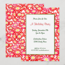 Red Poinsettias Editable Holiday 12x18 Einladungen