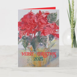 Red Poinsettias Frohe Weihnachtskarte Feiertagskarte