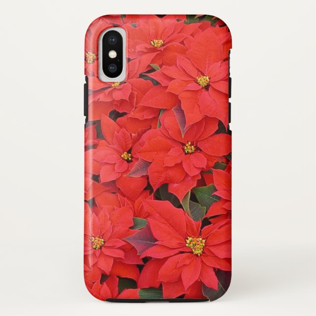 Red Poinsettias I Christmas Holiday Floral Foto Case-Mate iPhone Hülle (Rückseite)