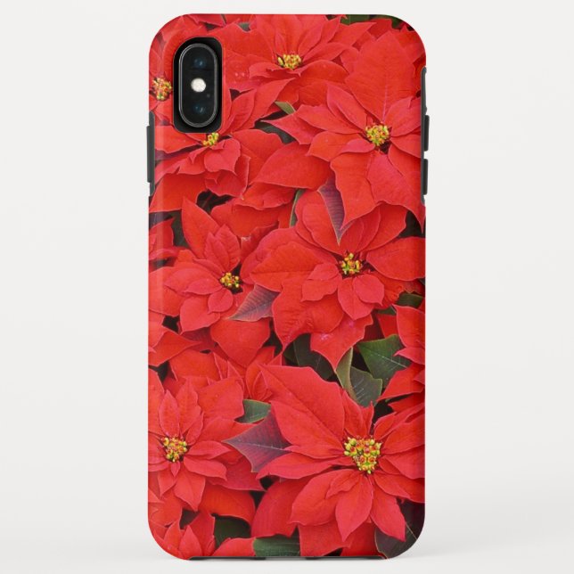 Red Poinsettias I Christmas Holiday Floral Foto Case-Mate iPhone Hülle (Rückseite)