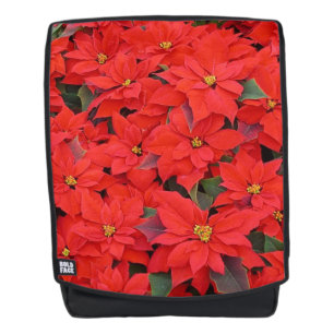 Red Poinsettias I Christmas Holiday Floral Foto Rucksack