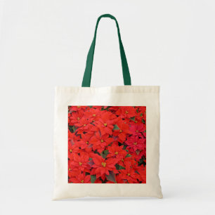 Red Poinsettias I Christmas Holiday Floral Foto Tragetasche
