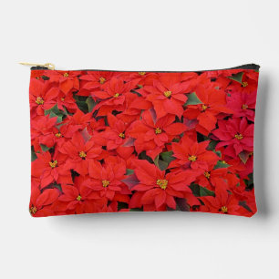 Red Poinsettias I Christmas Holiday Floral Foto Zubehörtasche
