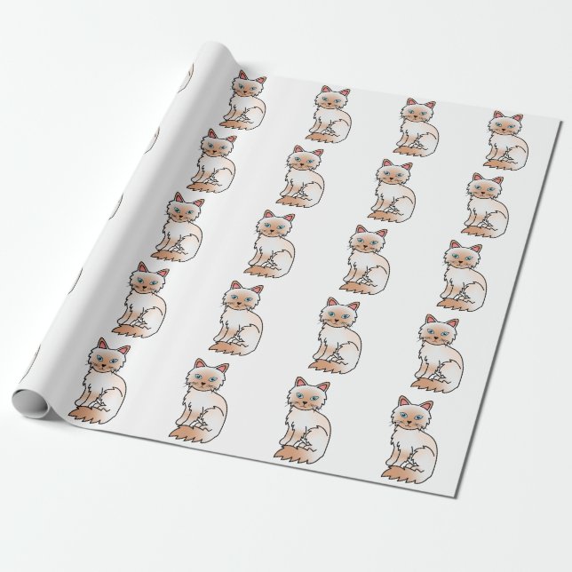 Red Point Birman / Ragdoll Niedlich Cat Pattern Geschenkpapier (Ungerollt)