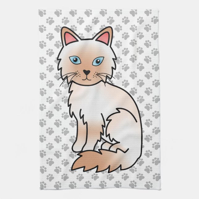 Red Point Birman / Ragdoll Niedlich Cat & Paws Geschirrtuch (Vertikal)